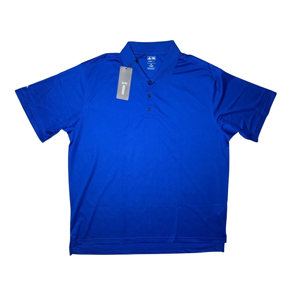 Adidas Climalite Golf Polo Shirts Mens 2XL Black Blue Short Sleeve NWT